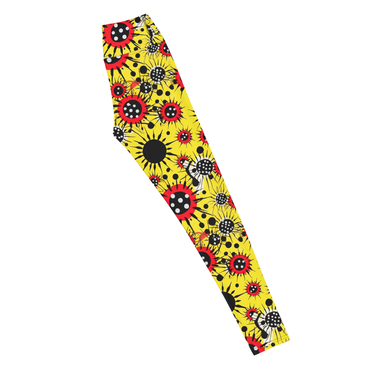 Virus Attack - Yellow/Red - Yoga Leggings - Image 5