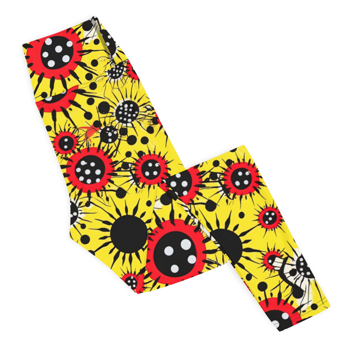Virus Attack - Yellow/Red - Yoga Leggings - Image 6