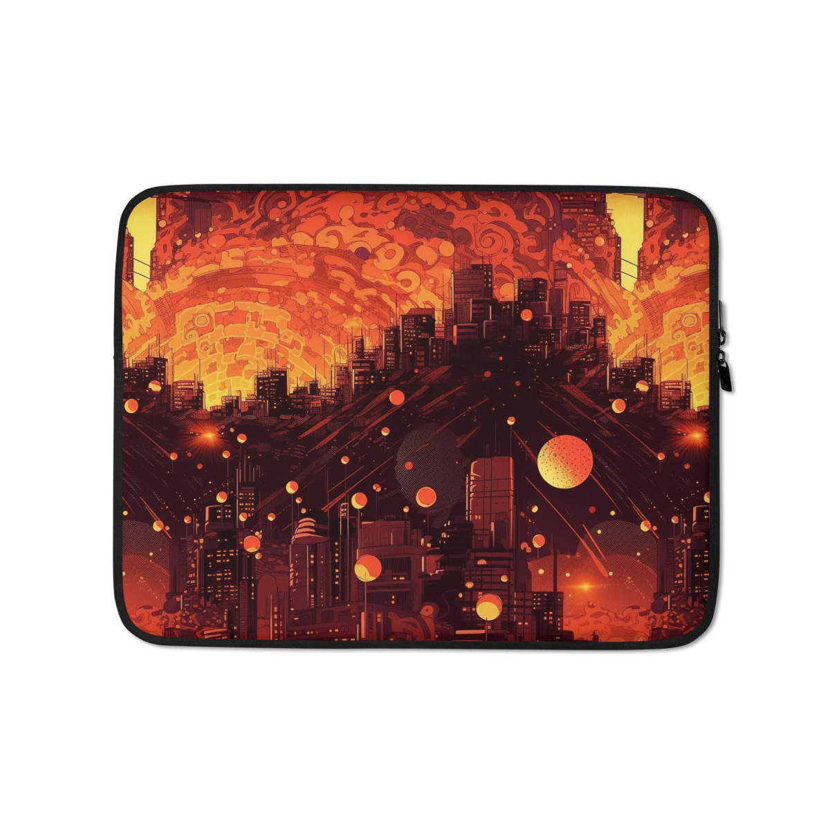 Spiral Flame - Orange/Black - Laptop Sleeve