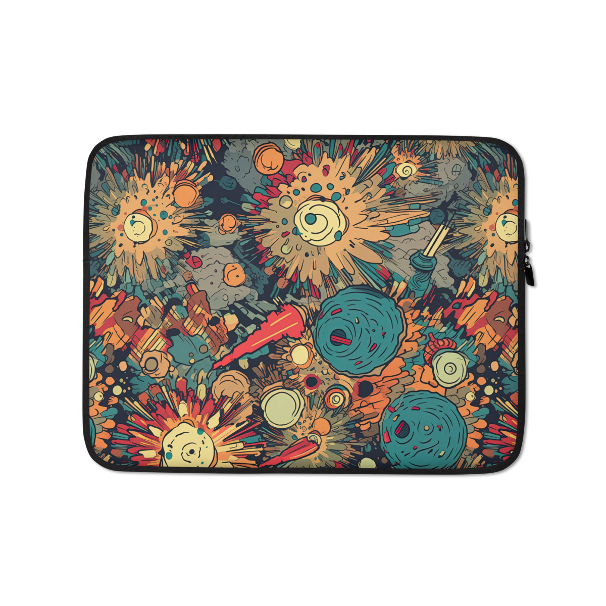 Flaming Fission - Blue/Yellow - Laptop Sleeve