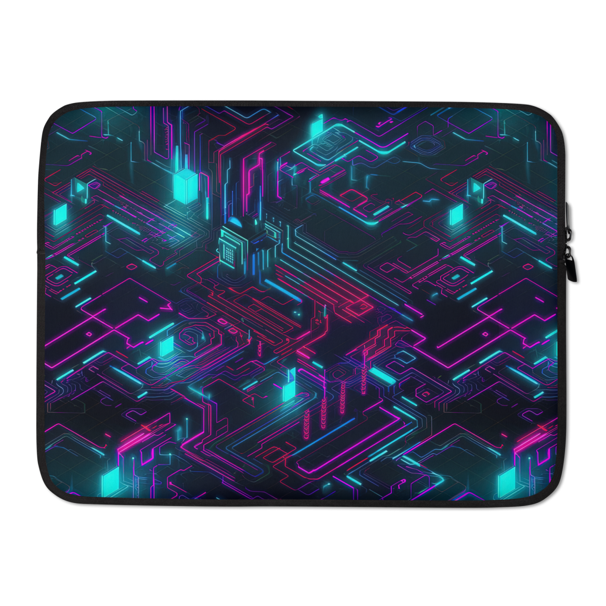 Cyberspace Circuits - Blue - Laptop Sleeve - Image 2