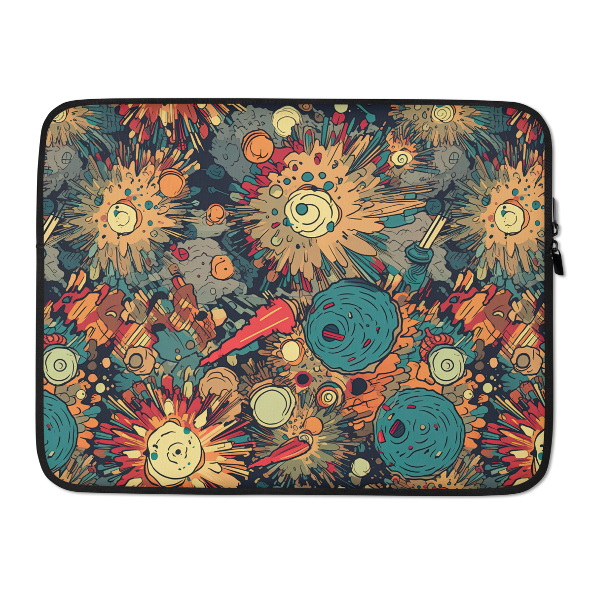 Flaming Fission - Blue/Yellow - Laptop Sleeve - Image 2