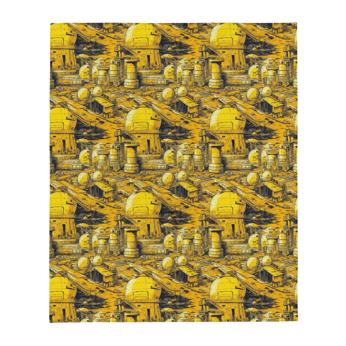 Moon Base - Yellow - Throw Blanket