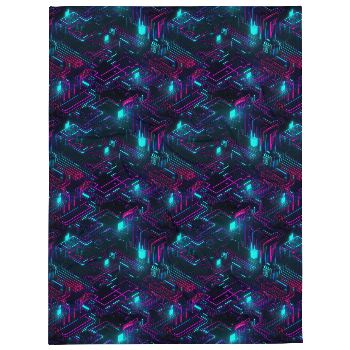 Cyberspace Circuits - Blue - Throw Blanket - Image 2