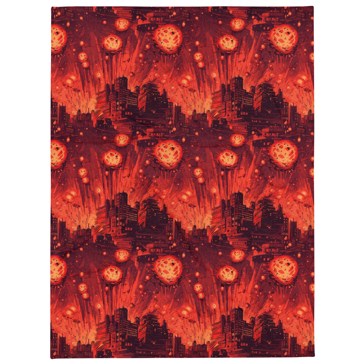 Meteor Strike - Red - Throw Blanket - CyberPunk.Art