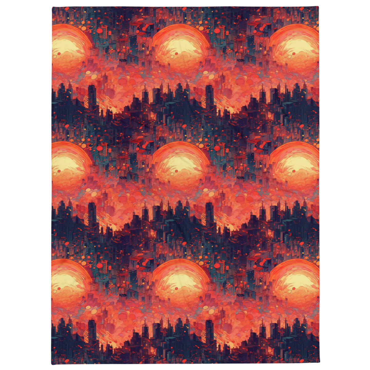 Fiery Dawn - Red/Black - Throw Blanket - Image 2