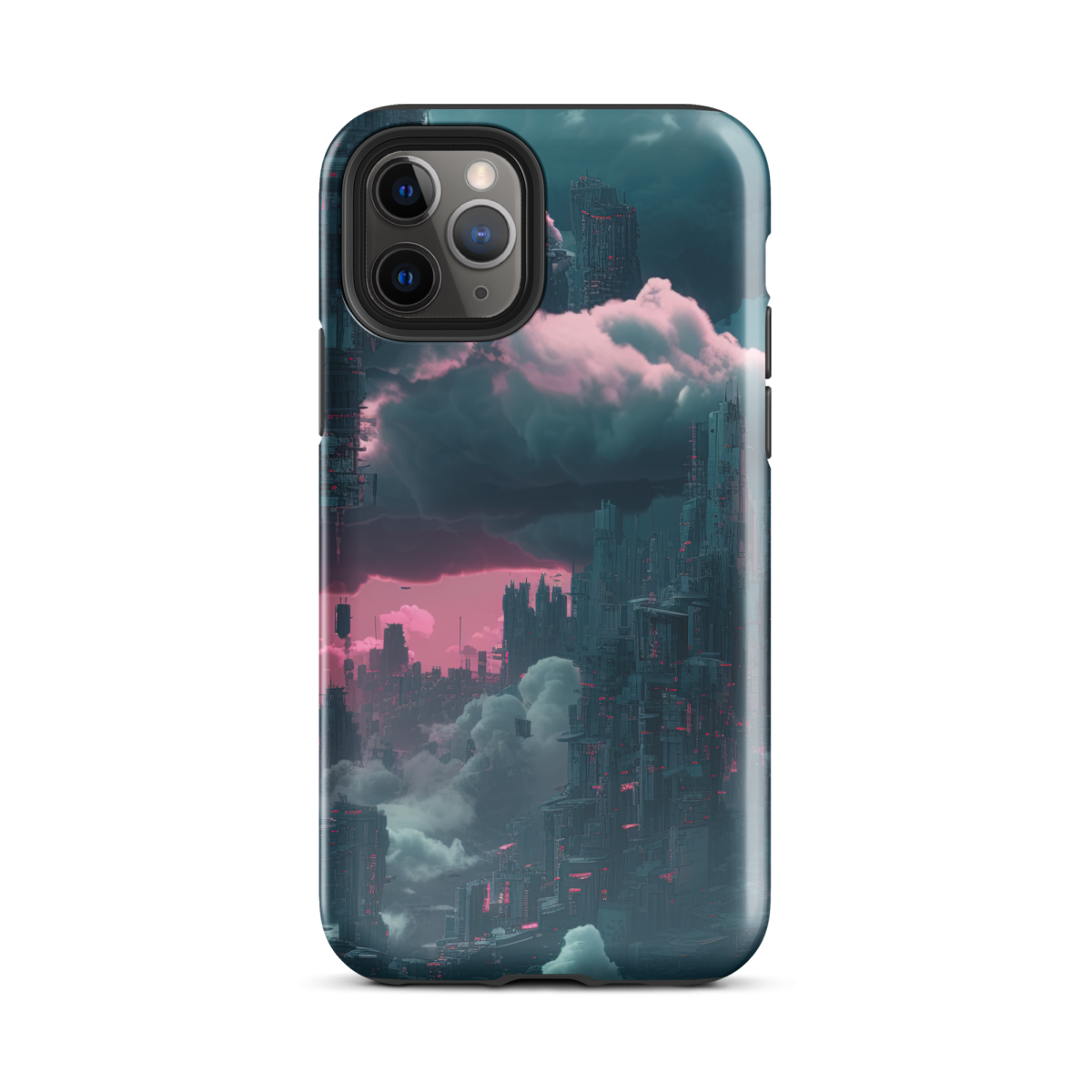 Cloudy Skyscraper - Blue/Magenta - Tough Case for iPhone® - Image 2