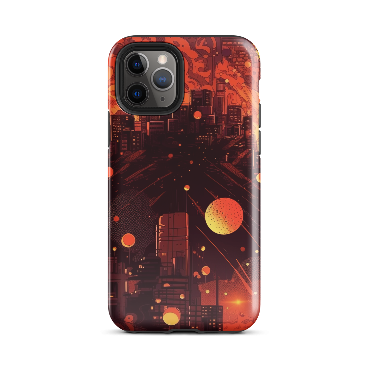 Spiral Flame - Orange/Black - Tough Case for iPhone® - Image 2