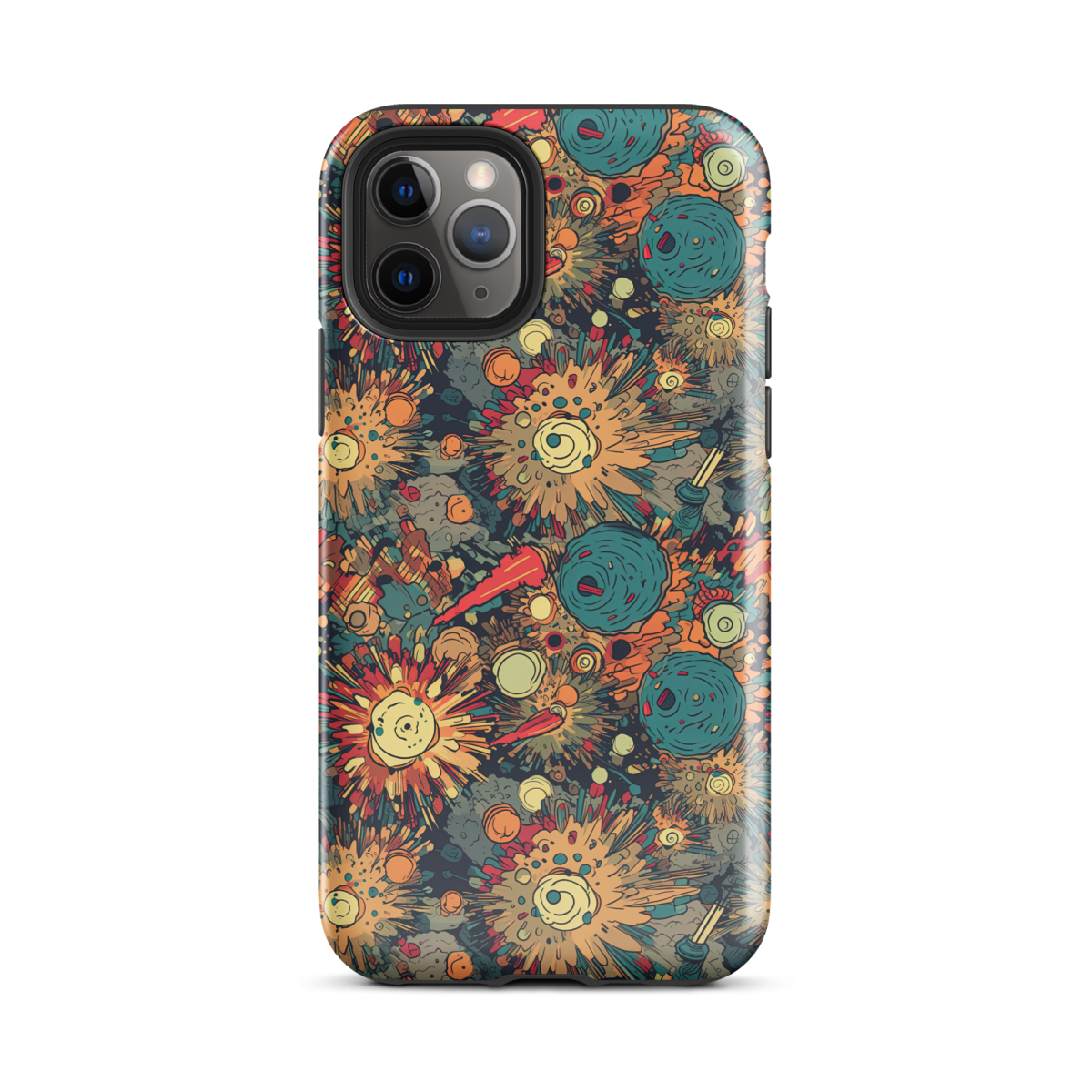 Flaming Fission - Blue/Yellow - Tough Case for iPhone® - Image 2
