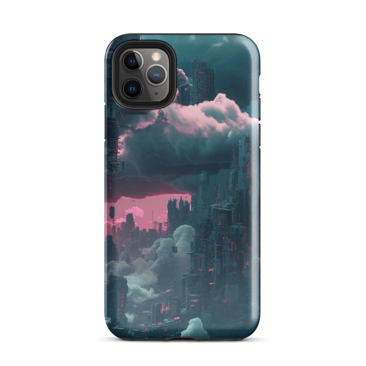 Cloudy Skyscraper - Blue/Magenta - Tough Case for iPhone® - Image 3