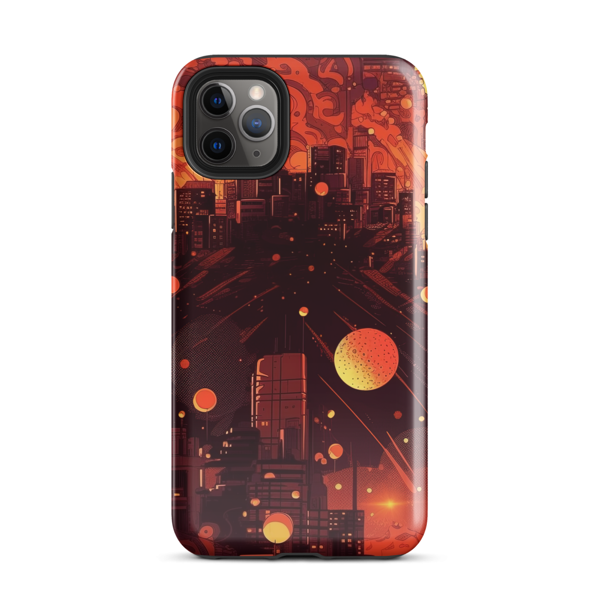 Spiral Flame - Orange/Black - Tough Case for iPhone® - Image 3