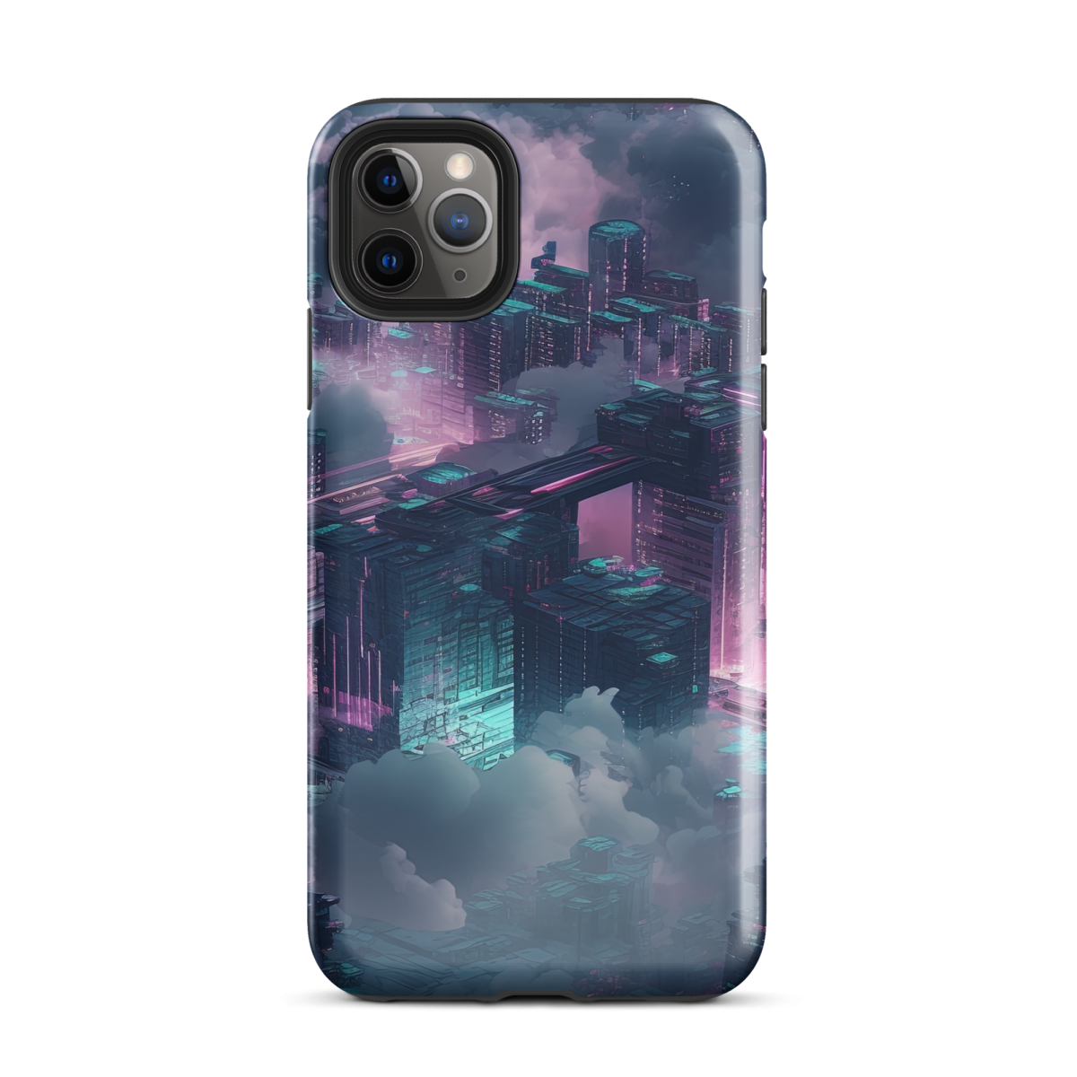 Cloudy City - Blue/Magenta - Tough Case for iPhone® - Image 4