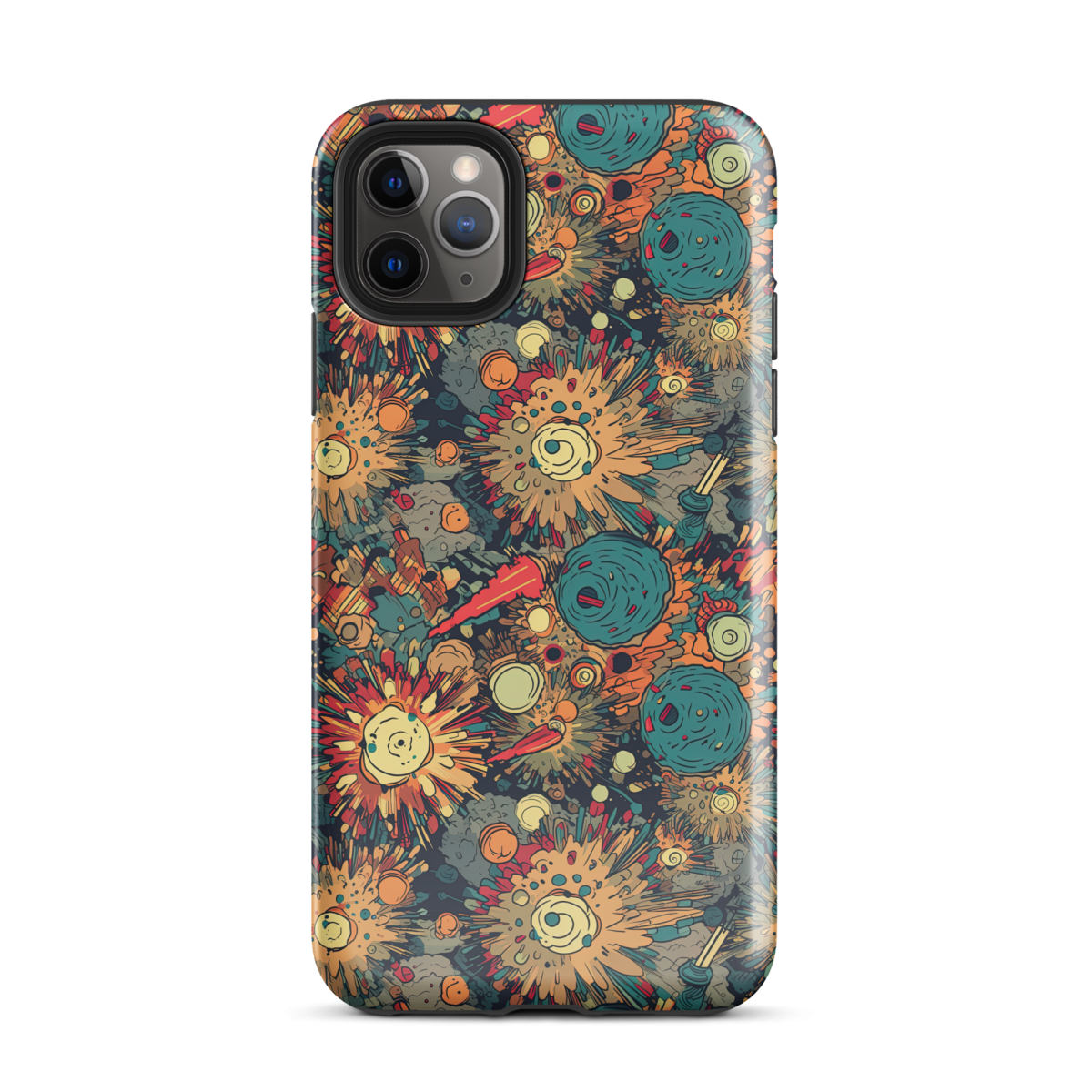 Flaming Fission - Blue/Yellow - Tough Case for iPhone® - Image 3