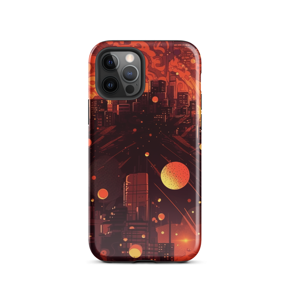 Spiral Flame - Orange/Black - Tough Case for iPhone® - Image 6