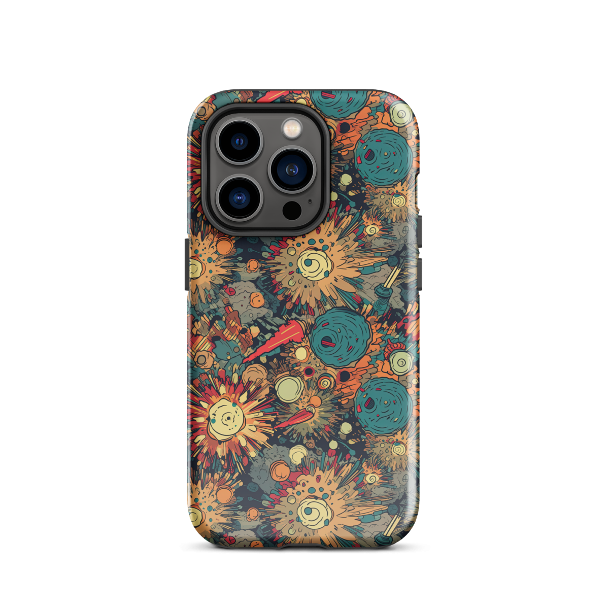 Flaming Fission - Blue/Yellow - Tough Case for iPhone® - Image 14