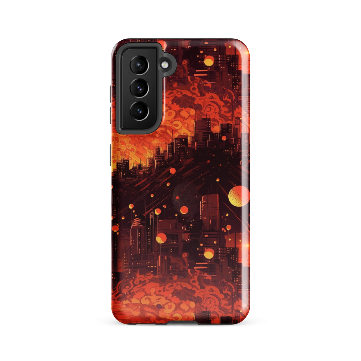 Spiral Flame - Orange/Black - Tough case for Samsung® - Image 9