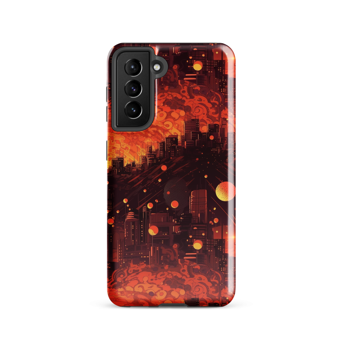 Spiral Flame - Orange/Black - Tough case for Samsung® - Image 8