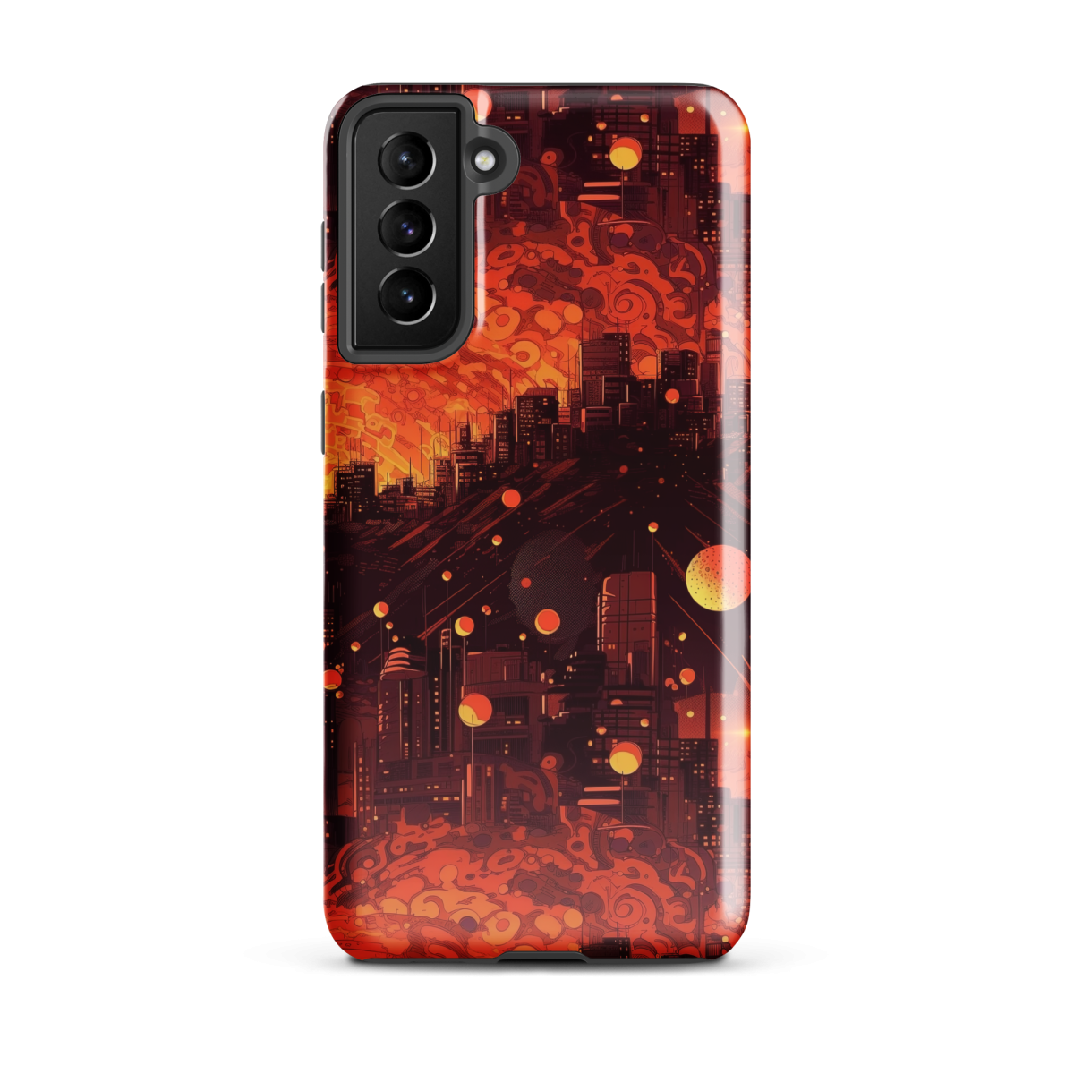 Spiral Flame - Orange/Black - Tough case for Samsung® - Image 10