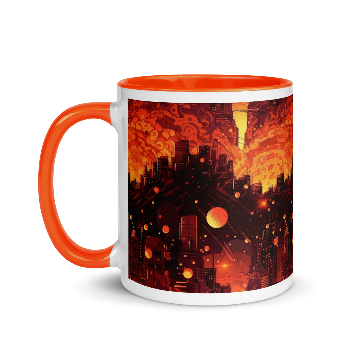 Spiral Flame - Orange/Black - Mug - Image 3