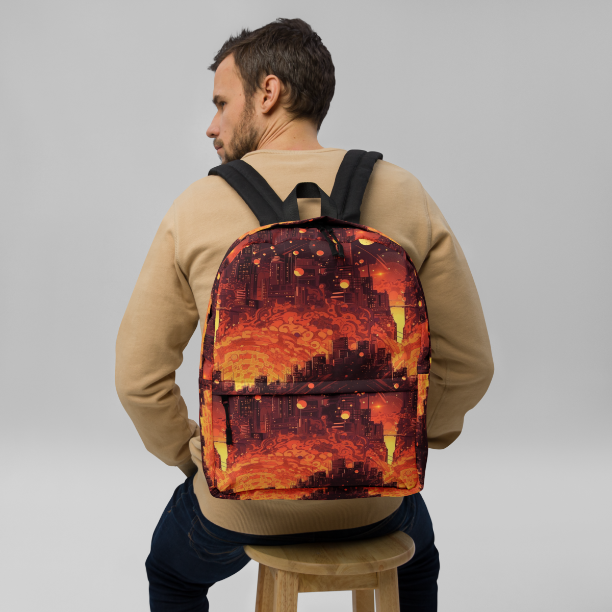 Spiral Flame - Orange/Black - Backpack - Image 3