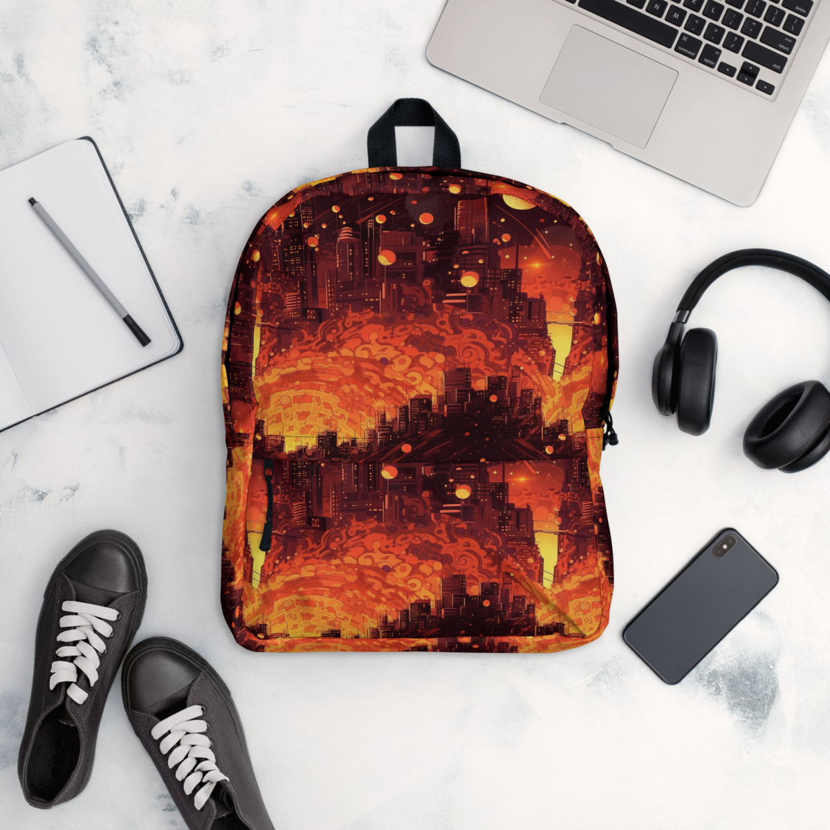 Spiral Flame - Orange/Black - Backpack - Image 7
