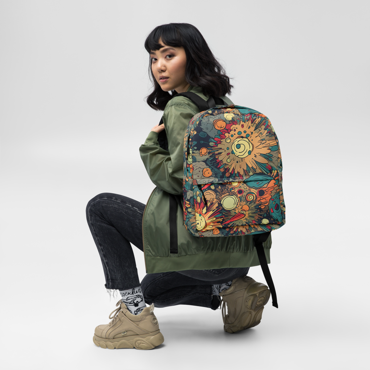 Flaming Fission - Blue/Yellow - Backpack - Image 2