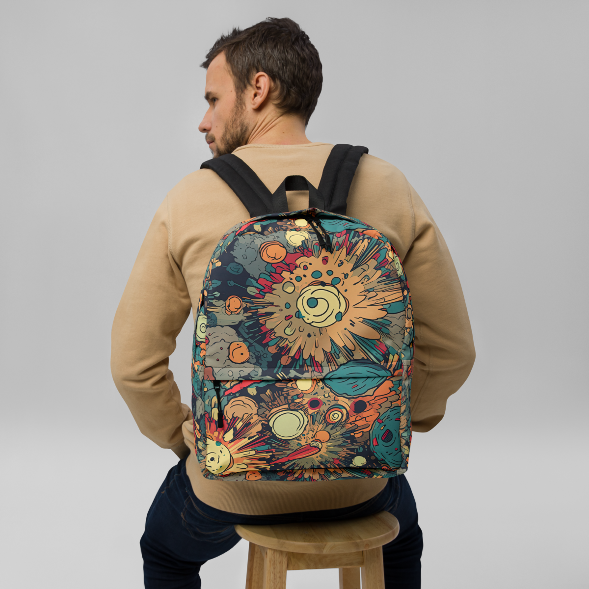 Flaming Fission - Blue/Yellow - Backpack - Image 3