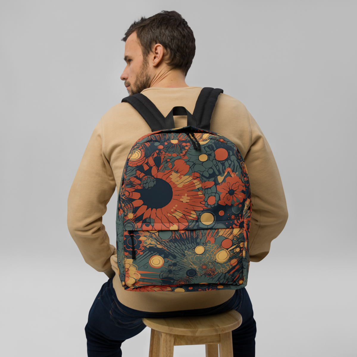 Trampled Flowers - Green/Blue - Backpack - Image 3