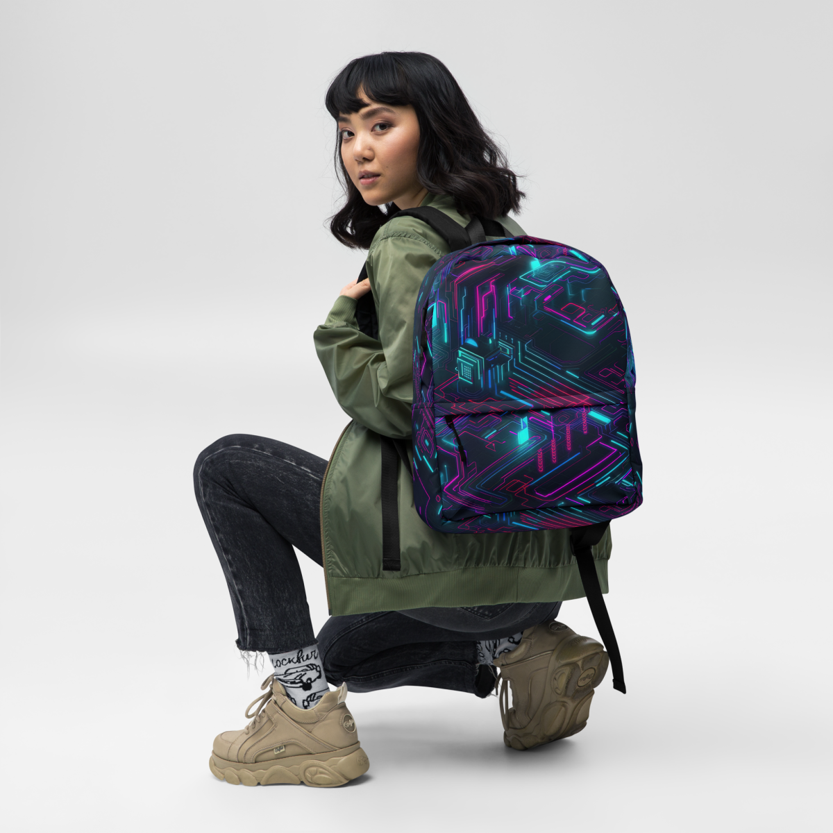 Cyberspace Circuits - Blue - Backpack - Image 2