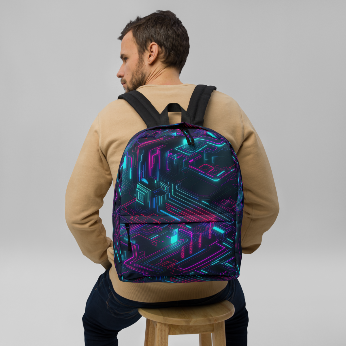 Cyberspace Circuits - Blue - Backpack - Image 3