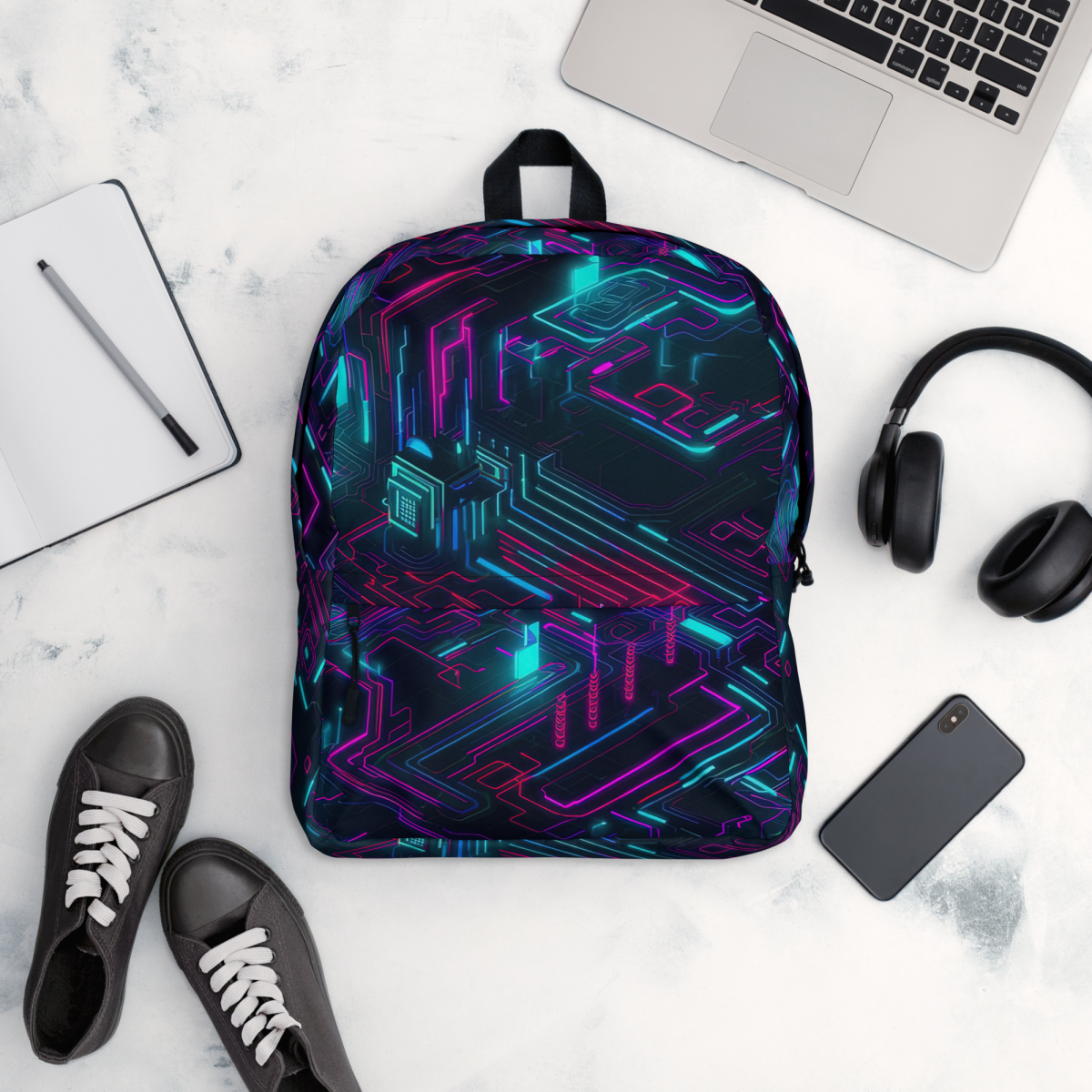 Cyberspace Circuits - Blue - Backpack - Image 7