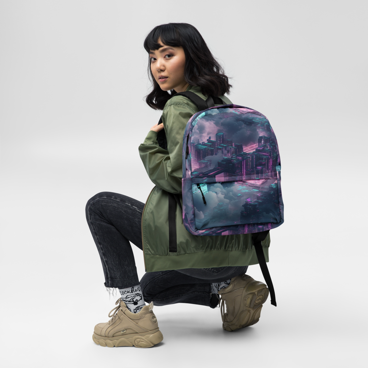 Cloudy City - Blue/Magenta - Backpack - Image 2