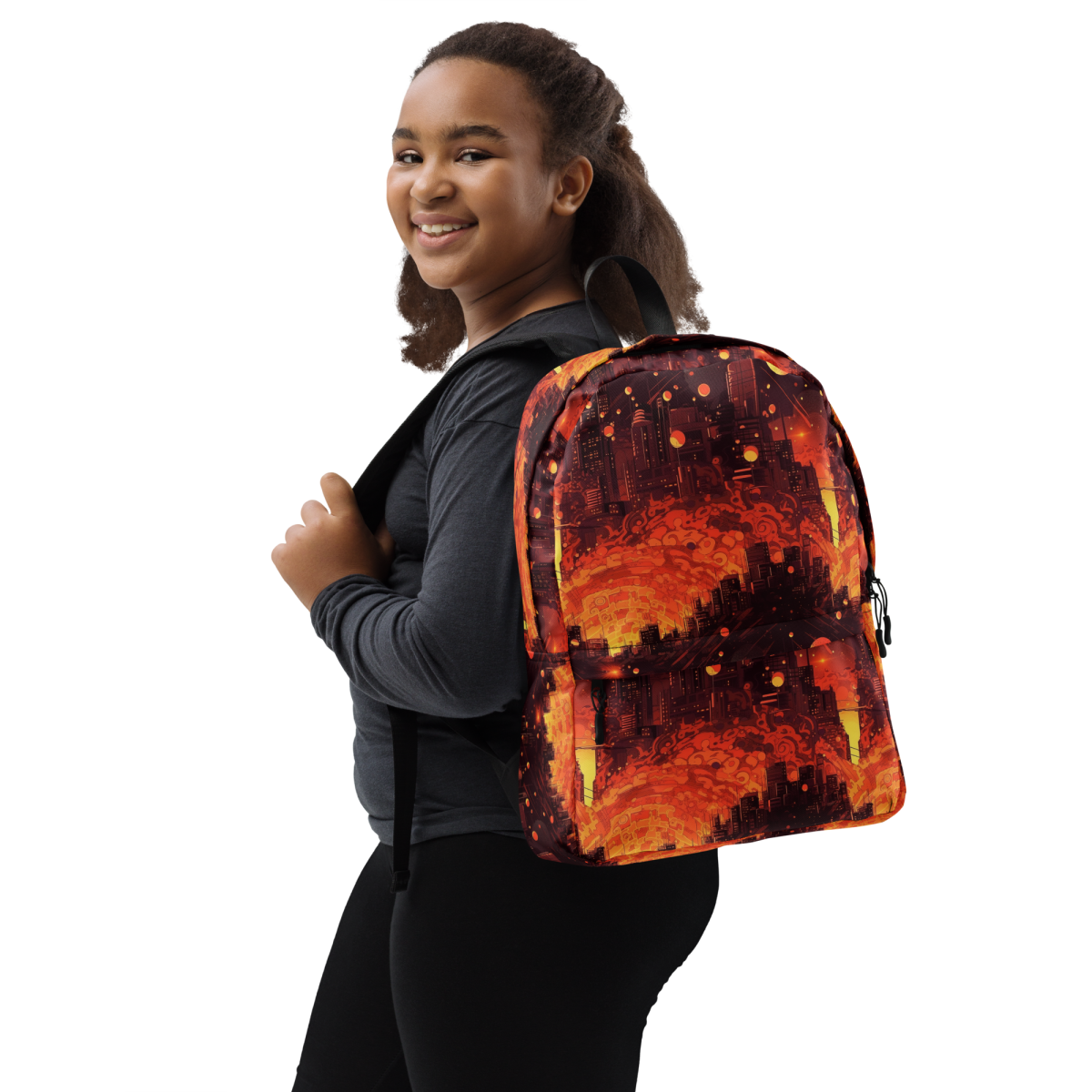 Spiral Flame - Orange/Black - Backpack - Image 8