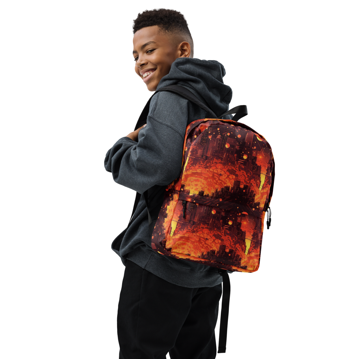 Spiral Flame - Orange/Black - Backpack - Image 9