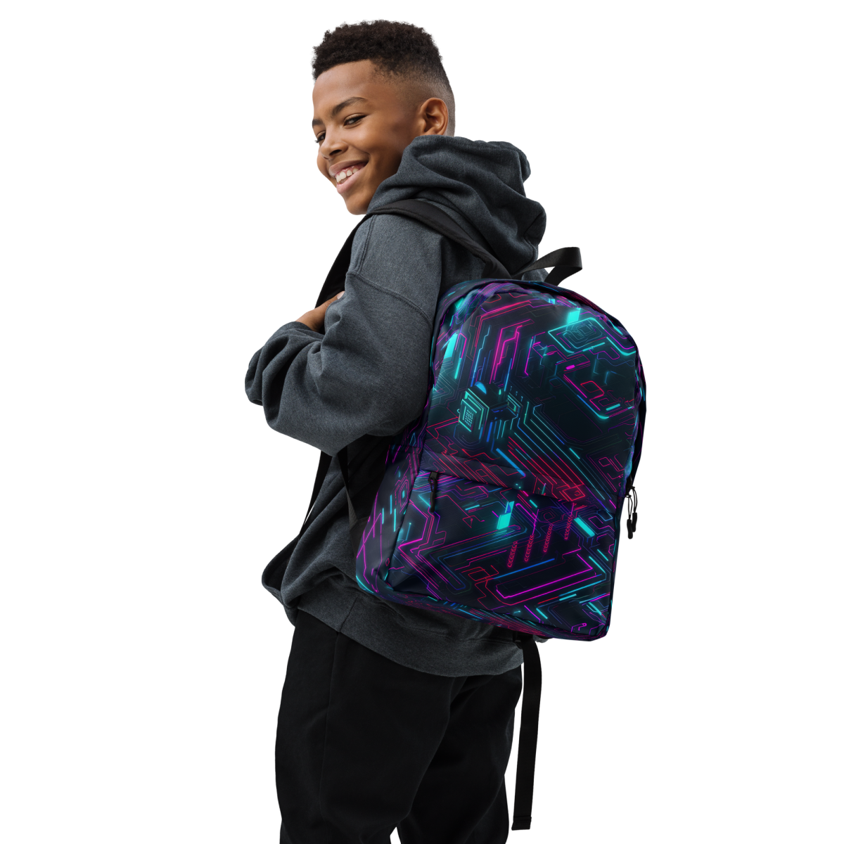 Cyberspace Circuits - Blue - Backpack - Image 9