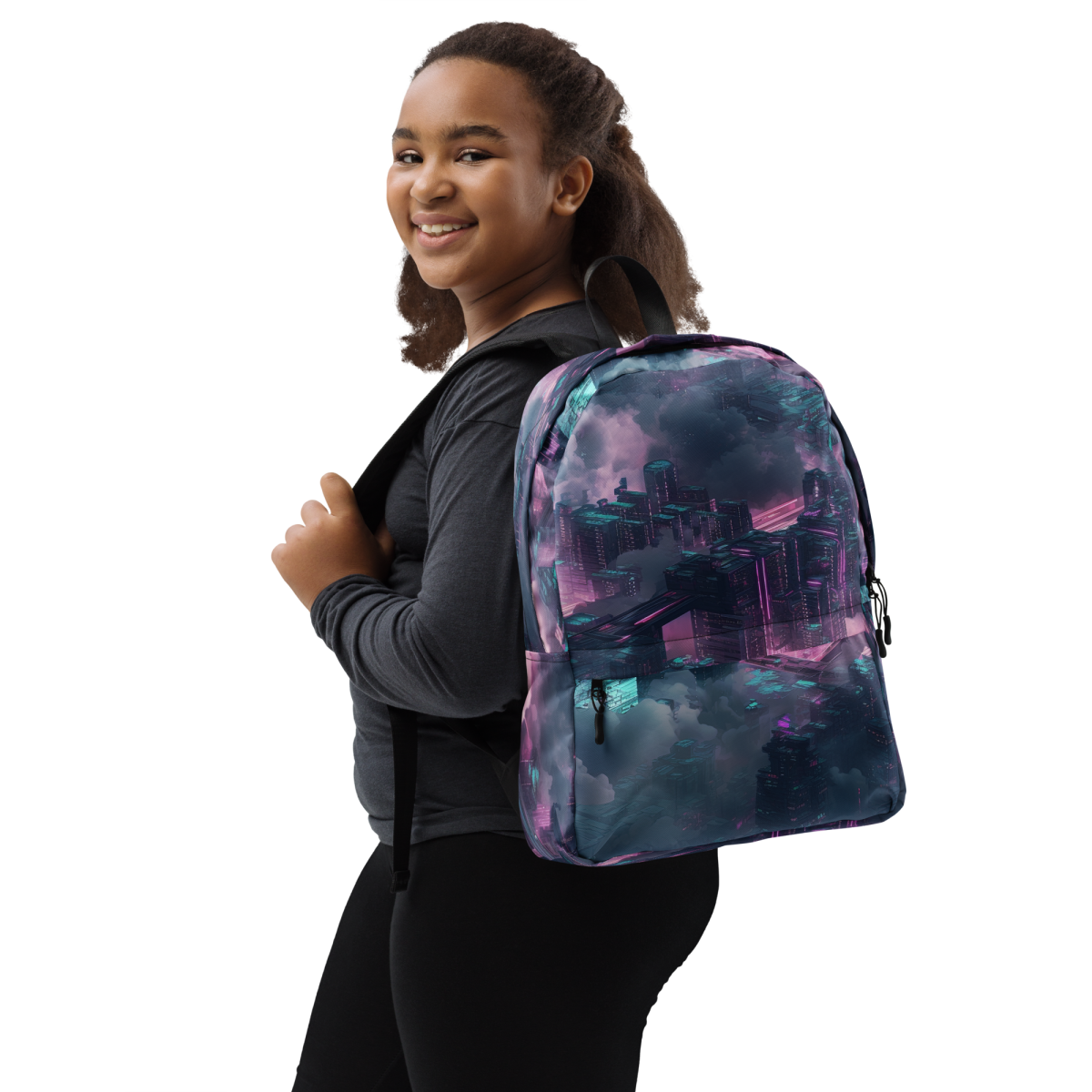 Cloudy City - Blue/Magenta - Backpack - Image 8