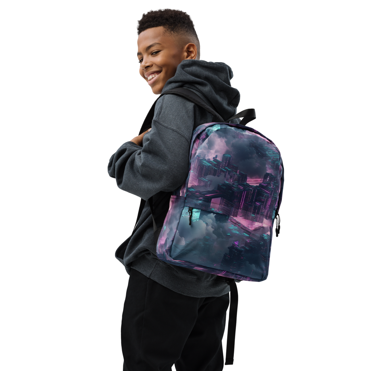 Cloudy City - Blue/Magenta - Backpack - Image 9