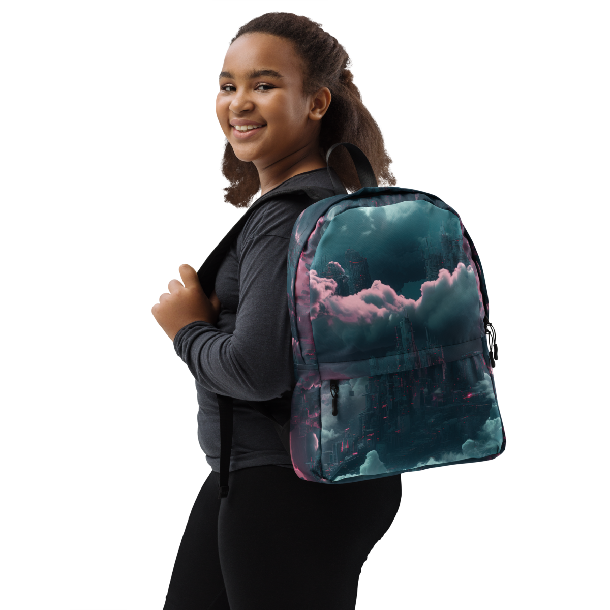 Cloudy Skyscraper - Blue/Magenta - Backpack - Image 8