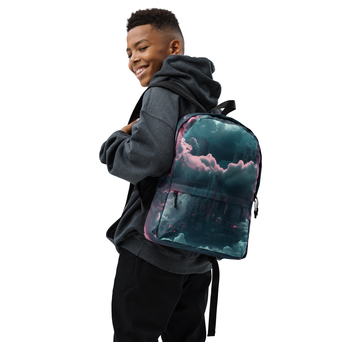 Cloudy Skyscraper - Blue/Magenta - Backpack - Image 9