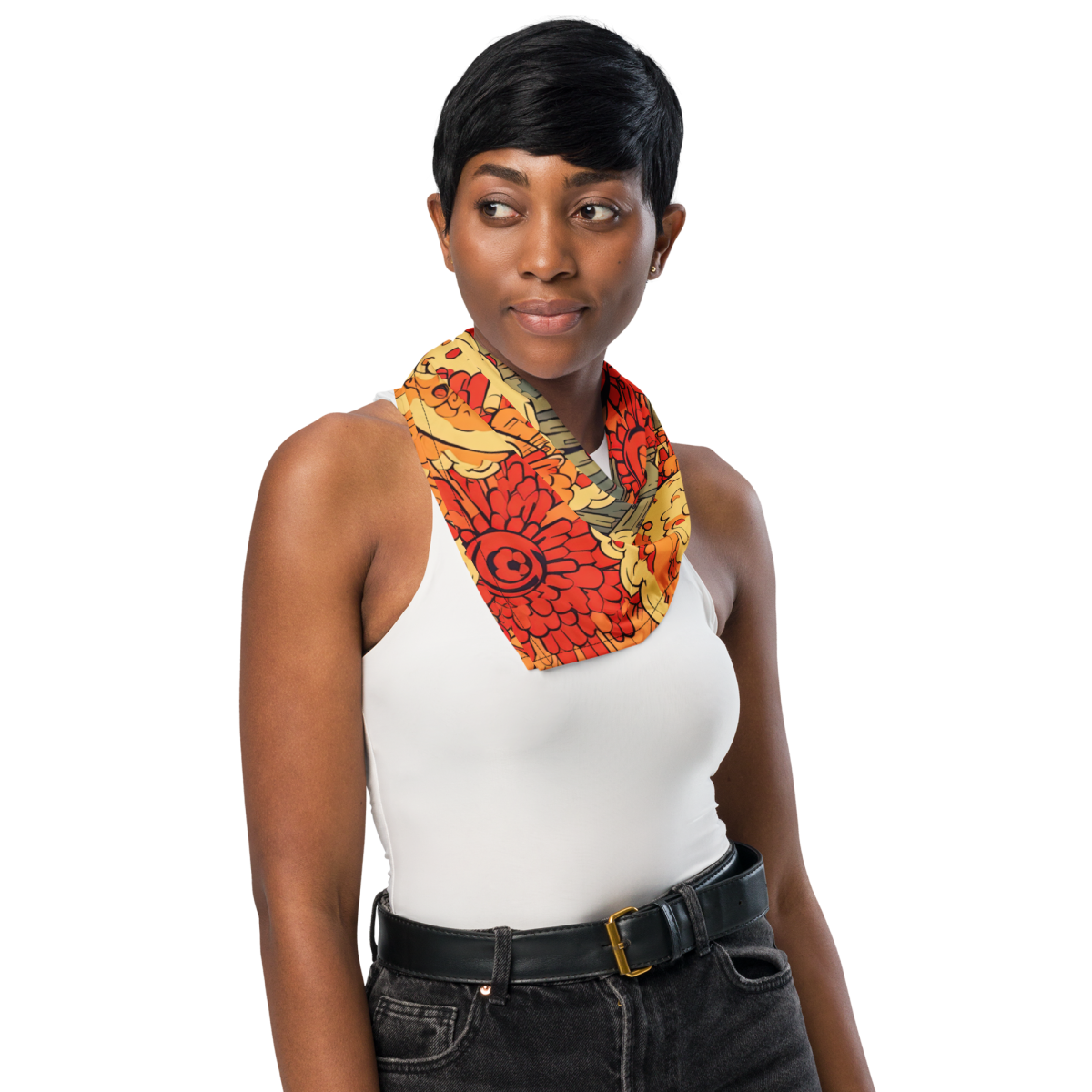 Fiery Fusion - Orange - Bandana - Image 2