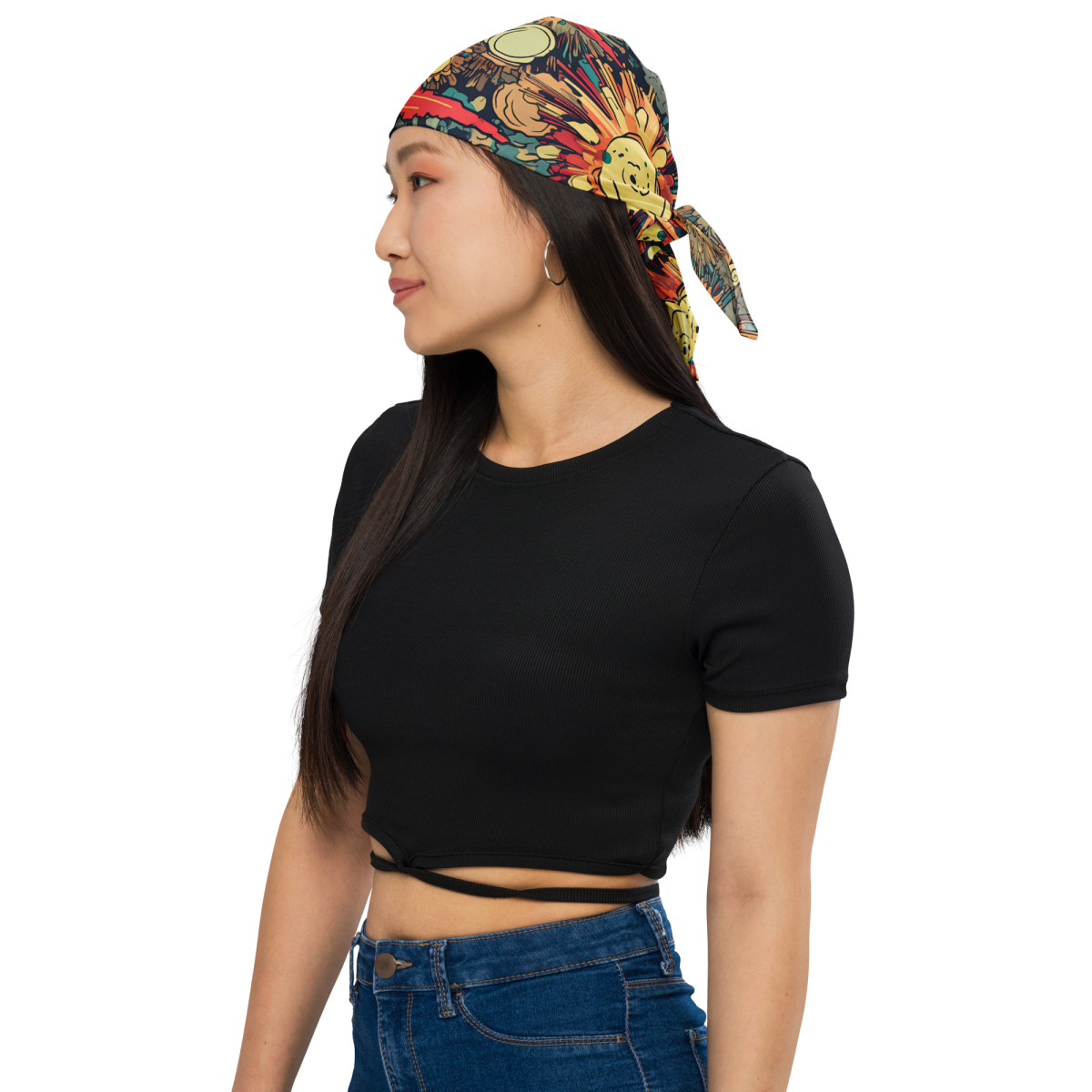 Flaming Fission - Blue/Yellow - Bandana - Image 4