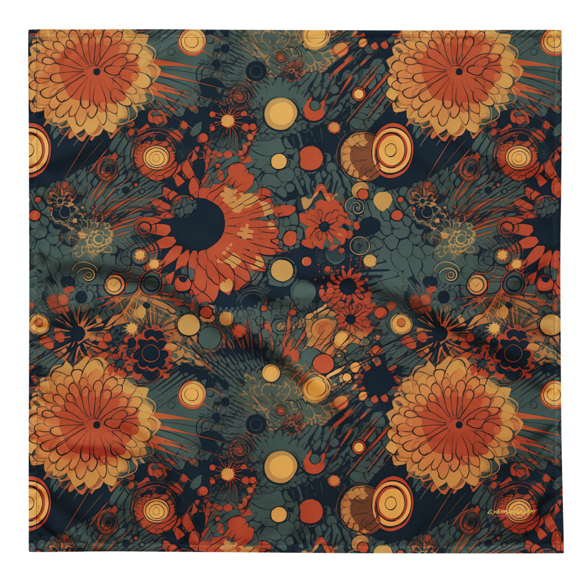 Trampled Flowers - Green/Blue - Bandana