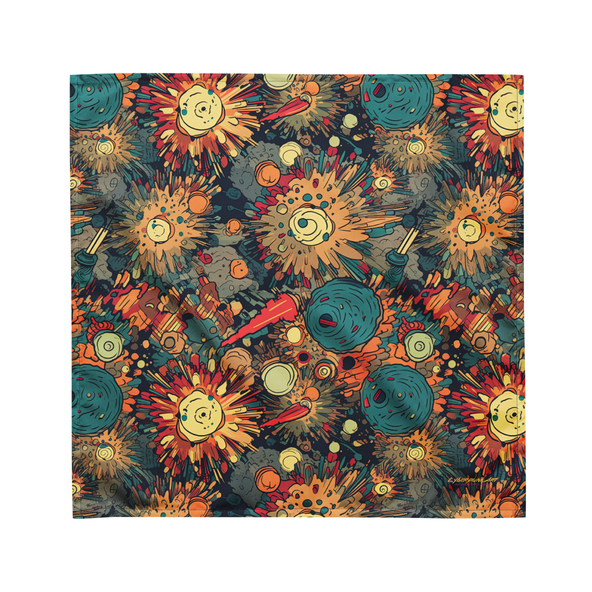 Flaming Fission - Blue/Yellow - Bandana - Image 6