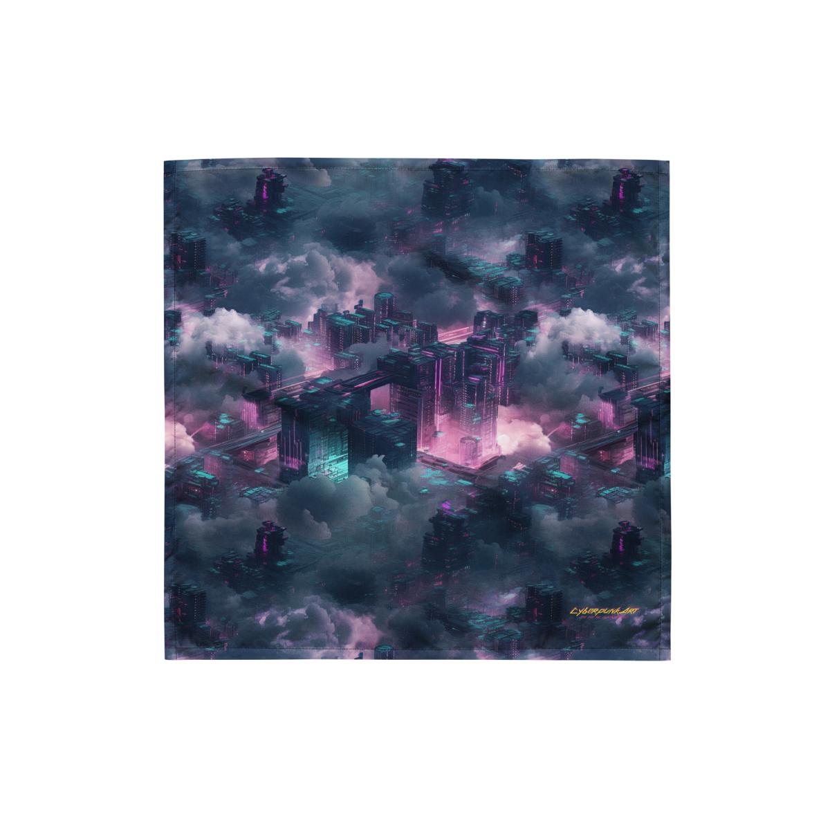 Cloudy City - Blue/Magenta - Bandana - Image 5