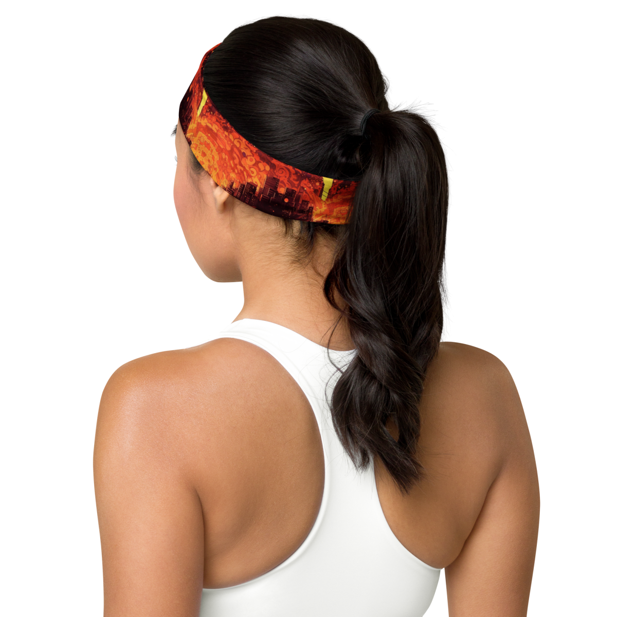 Spiral Flame - Orange/Black - Headband - Image 7