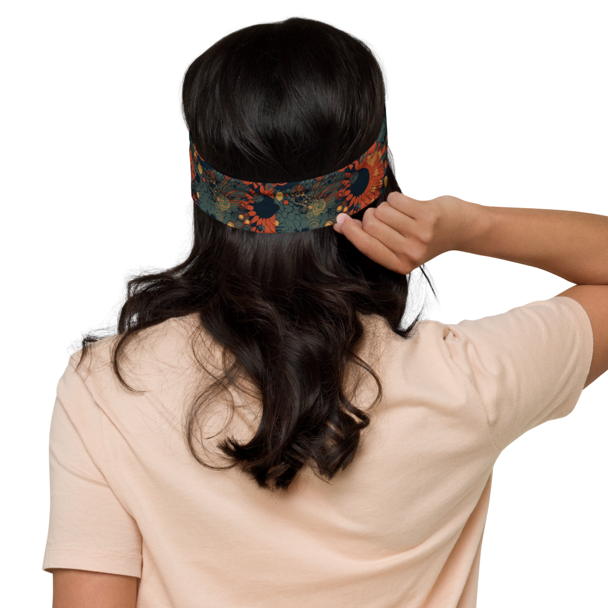 Trampled Flowers - Green/Blue - Headband - Image 3