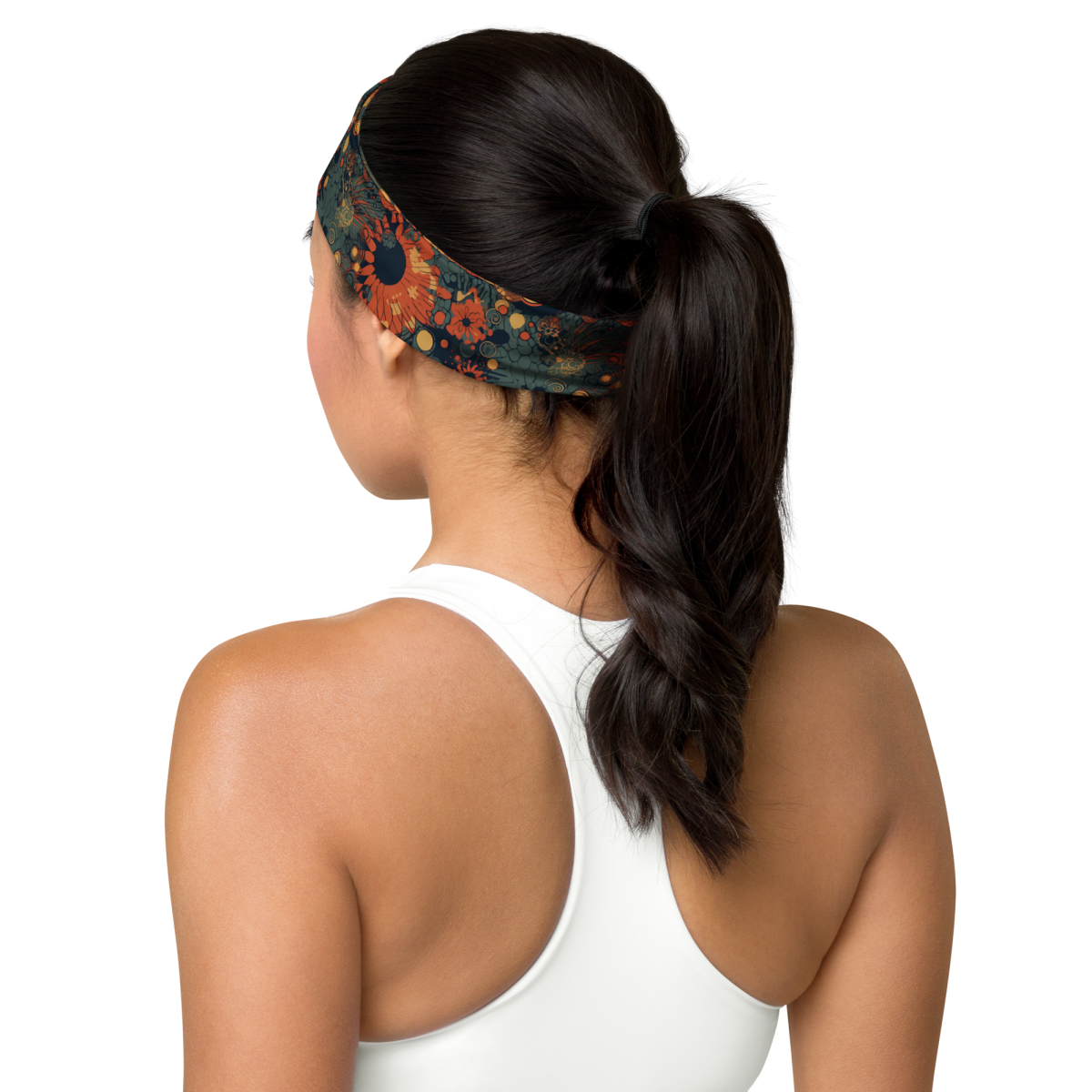 Trampled Flowers - Green/Blue - Headband - Image 7