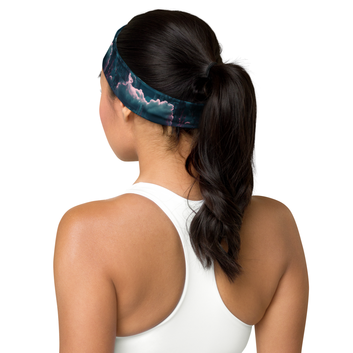 Cloudy Skyscraper - Blue/Magenta - Headband - Image 7