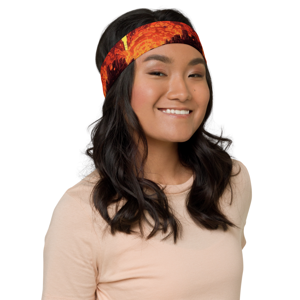 Spiral Flame - Orange/Black - Headband - Image 2