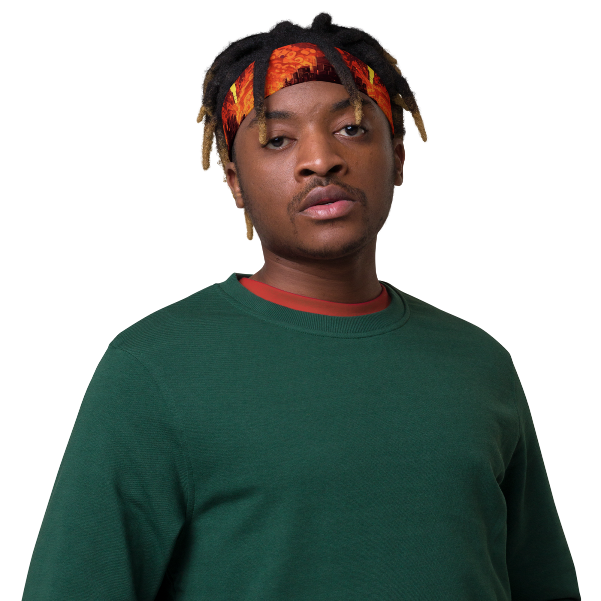 Spiral Flame - Orange/Black - Headband - Image 9